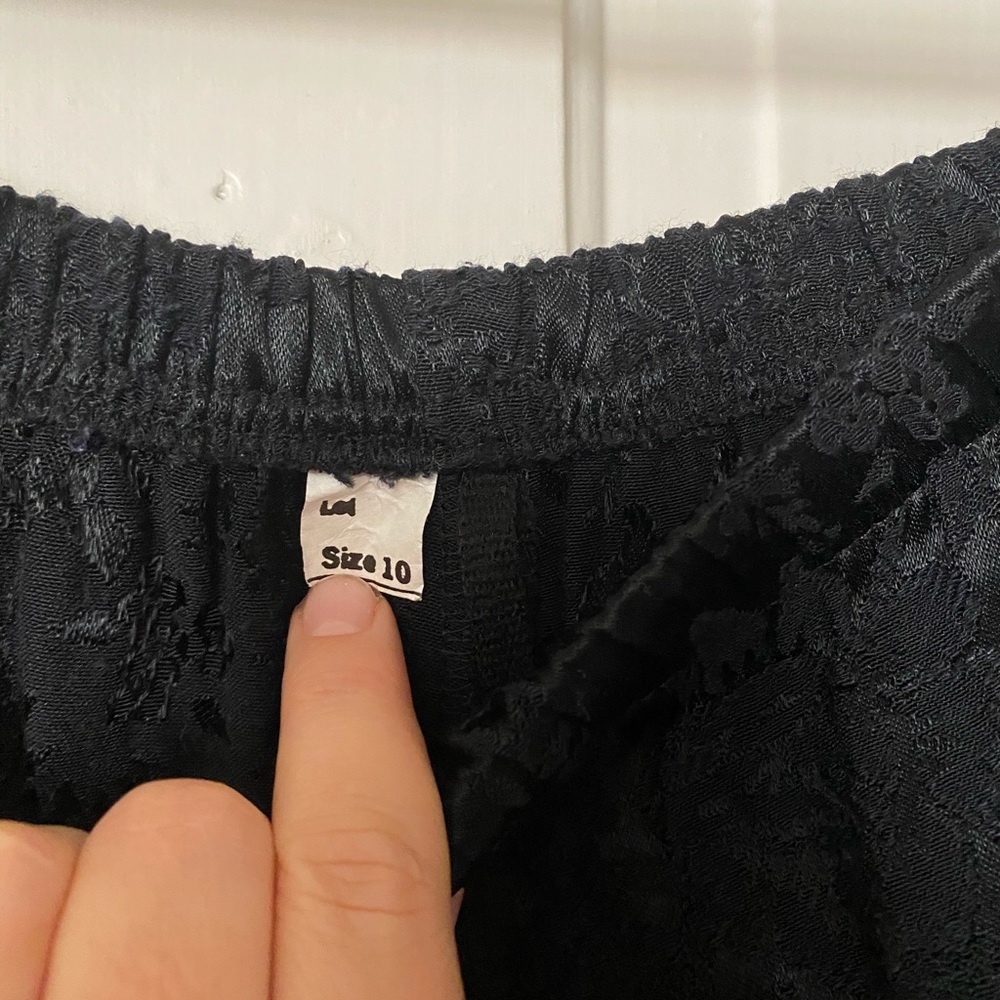 Vintage jacquard floral black pants - Picture 5 of 5